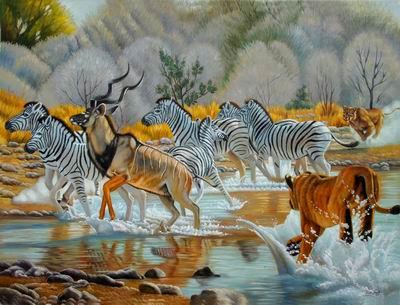unknow artist Zebras 018 china oil painting image